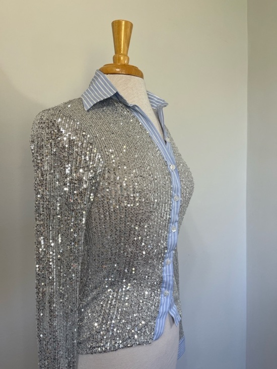 Hand Over Jack’s Womens Medium Blouse Sequin Party Ex-boyfriend Made in Spain - Picture 5 of 12